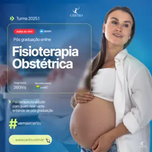 Banner da pós-graduação online em fisioterapia obstétrica com aulas ao vivo do CERTRO