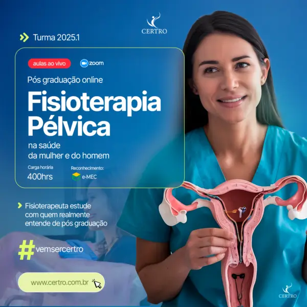 Banner da pós-graduação em fisioterapia pélvica na saúde da mulher e do homem do CERTRO